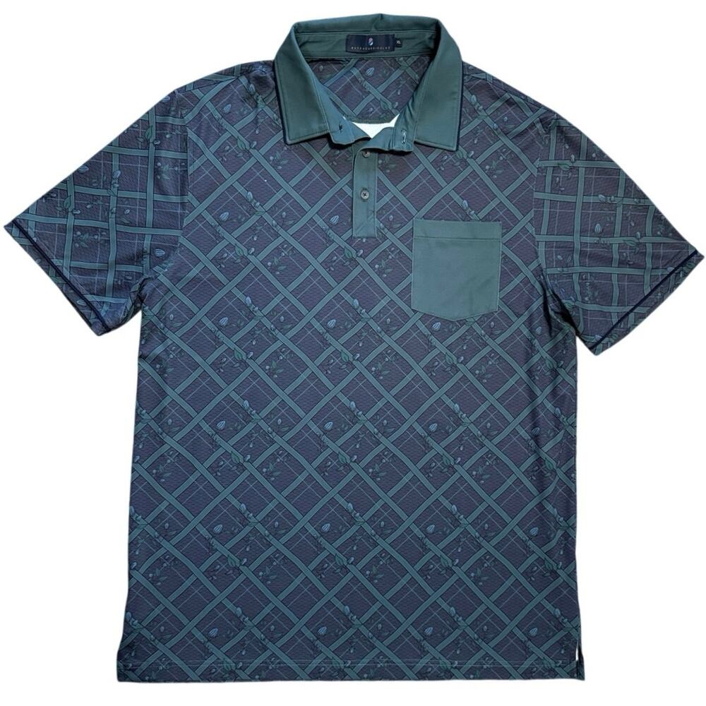 Extracurricular Golf Polo Shirt Mens XL Trellis Rose Floral Performance Pocket - Picture 1 of 6